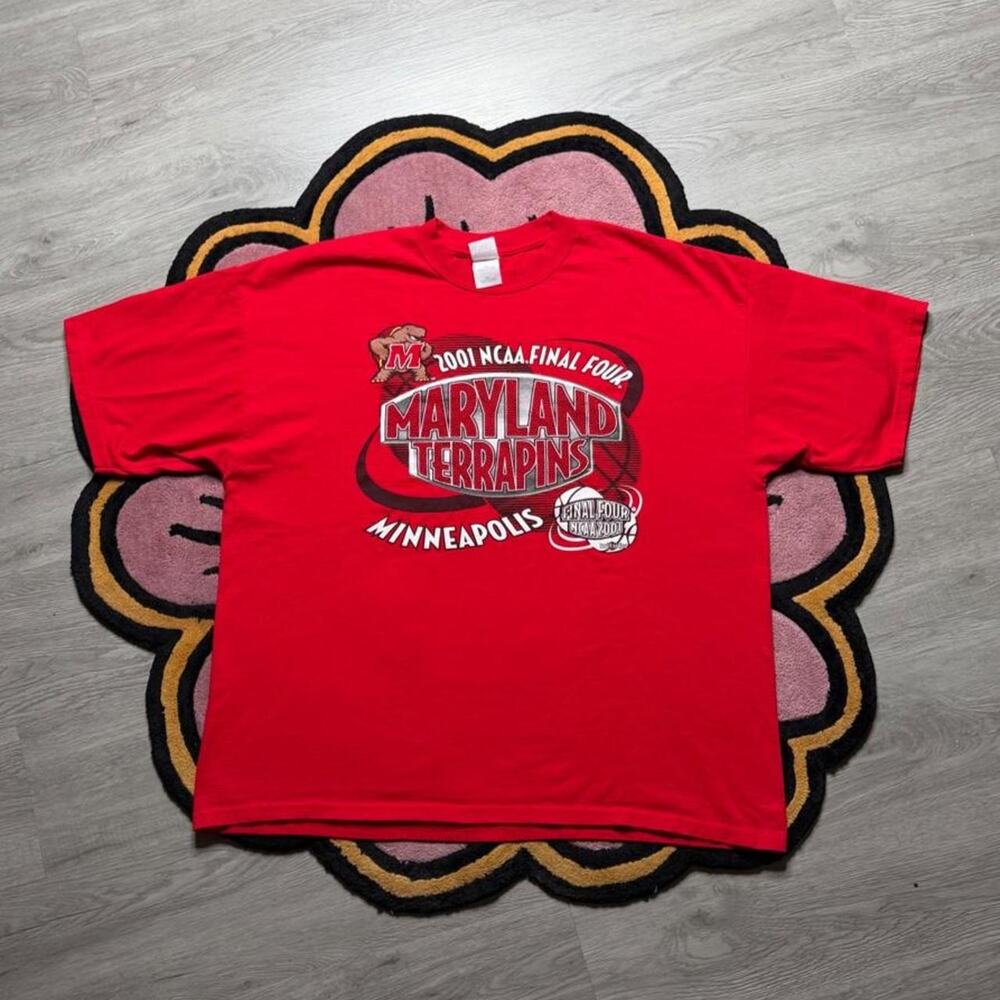 Vintage Y2K University of Maryland Terrapins NCAA Final Four T-shirt 2XL Red